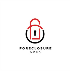 Foreclosure Security Lock Padlock Letter F Protection Logo Template Design