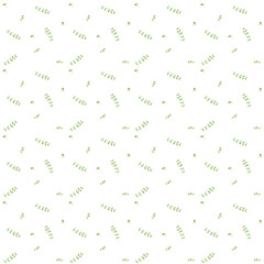 simple print with green twigs, hand drawn watercolor pattern