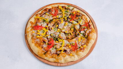 Mexican pizza top view