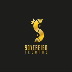 Music Logo, Letter S Crown Records Gold Luxury Creative For modern Business company brand logo design vector illustration 