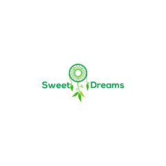Sweet Dreams Vector logo in which an abstract image of a dreamcatcher
