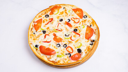 Cheese pizza top view