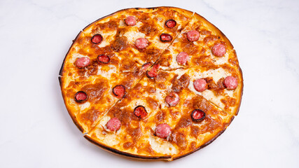 Sausage pizza isolated