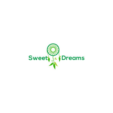 Sweet Dreams Vector logo in which an abstract image of a dreamcatcher