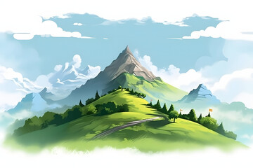 landscape nature vector Made with Generative AI