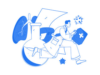 Medical Characters Anti-epidemic Flat Vector Concept Operation Hand Drawn Illustration
