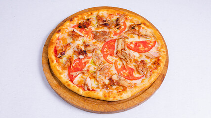 Chicken pizza isolated