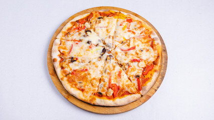 Creamy pizza isolated 