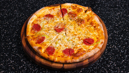 Sausage pizza isolated