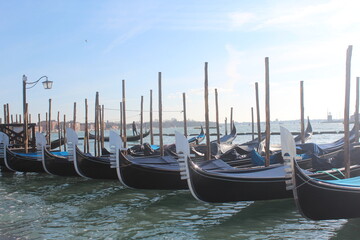 Fototapeta premium Venice city, gondolas, churches, tourists, canals.. Venice Italy