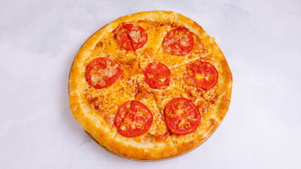 Pizza margarita top view