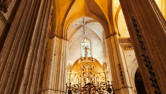 Seville Cathedral, Seville, Spain, a breathtaking Gothic masterpiece, the worlds largest cathedral, showcasing stunning art and history
