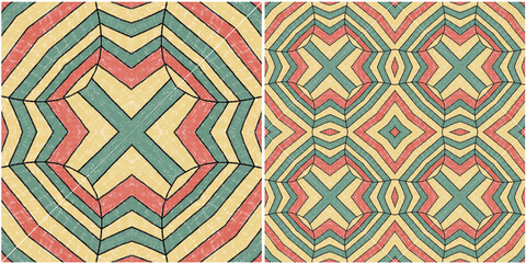 colorful crayons geometry painting square and strip doodle art background