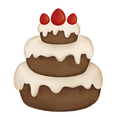 strawberry cake illustration  