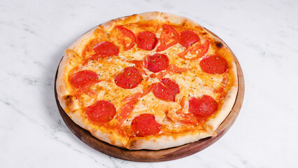 Pizza pepperoni isolated