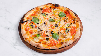 Mushrooms pizza isolated