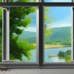 window  with beautiful scenery