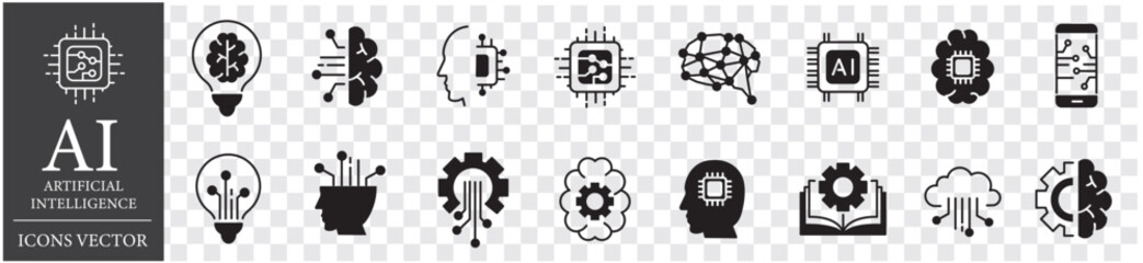 AI line icons collection