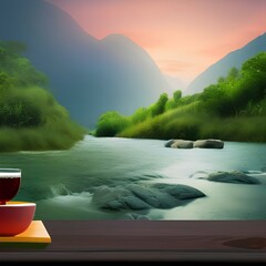 enjoy twilight on the island  with coffee