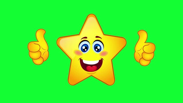 Cool thumb star animation like icon on green background