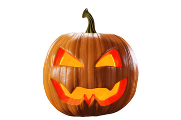 Halloween pumpkin. Glowing jack-o-lantern. 3d rendering