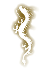 年賀状 龍年　年　龍年　たつ　シルエット　影