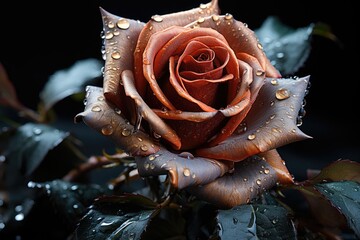 Starzejąca się i Więdniejąca Róża: Przemijająca Piękność Życia i Nieunikniony Upadek Urody - Generative AI - obrazy, fototapety, plakaty