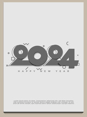 a simple concept for a simple and elegant 2024 new year celebration number. vector 2024.