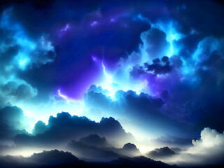 Obraz premium Blue sky with clouds