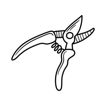 black and white garden shears clip art preview
