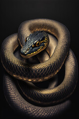 Obraz premium Black gold Snake | Kobra