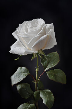 Single White Rose Flowers