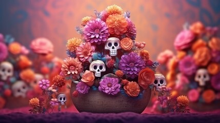 day of the dead head flower