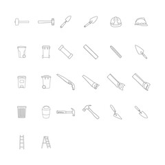 Construction Doodle Icon Vector Art. Work Tools Building Illustration. Sketch design Clip Art.
