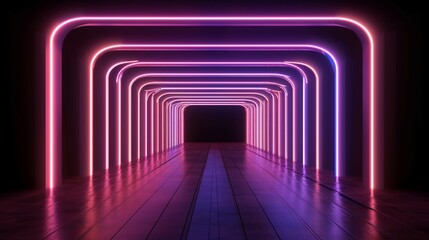 an abstract light tunnel design with lines 