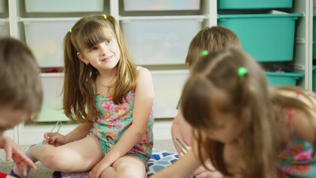 A fun and interesting lesson on fine motor skills of the hands. A lesson on preparation for the first grade. High quality 4k footage