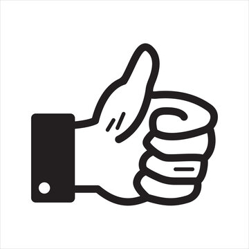 Thumb up icon. Like icon. Vector and glyph