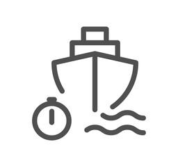 Ship management related icon outline and linear symbol.