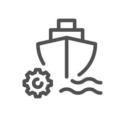 Ship management related icon outline and linear symbol.