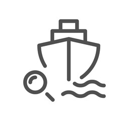 Ship management related icon outline and linear symbol.