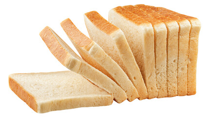 sliced bread, toast isolated on white background, full depth of field