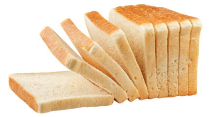 sliced bread, toast isolated on white background, full depth of field