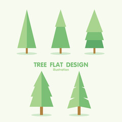 Tree Plant illustration, flat design, and minimal style