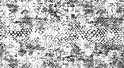 Snakeskin pattern imitation. Lines and spots structural texture. Cool and artsy faux leather background. Abstract vector illustration. Black isolated on white. EPS10 
