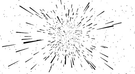 Fototapeta premium Circular starburst explosion texture. Distressed uneven grunge background. Abstract vector illustration. Overlay to create interesting effect and depth. Isolated on white background.