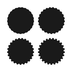 Perforated Edge Circle Shapes Icon Set