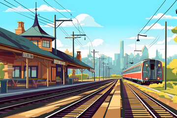 Obraz premium landscape city vector Made with Generative AI