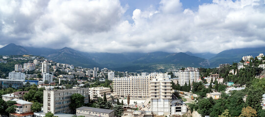 urban buildings between the hills of Darsan and Polikur in Yalta