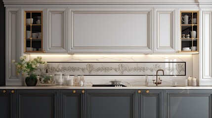 Modern Mosaic backsplash in kitchen, Modern interior, Classic style