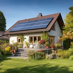 House with photovoltaik PV solar panels 
